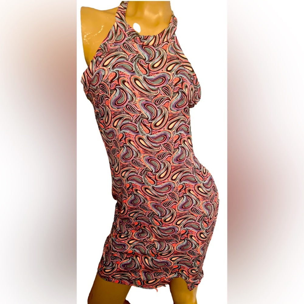 Retro racer back alone slitted dress